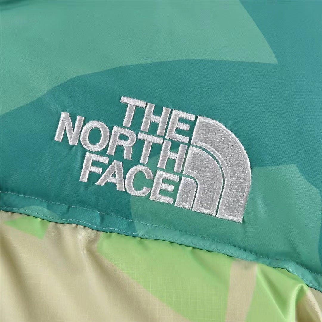 KAWS x The North Face Youth Retro 1996 Nuptse Jacket Green Nuptse Print