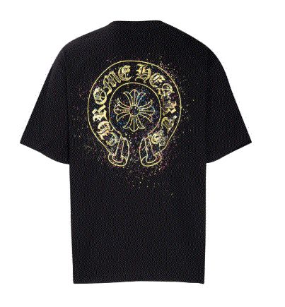 Chrome Hearts Horseshoe – Gold / Paint-Splatter (Black) Shirt